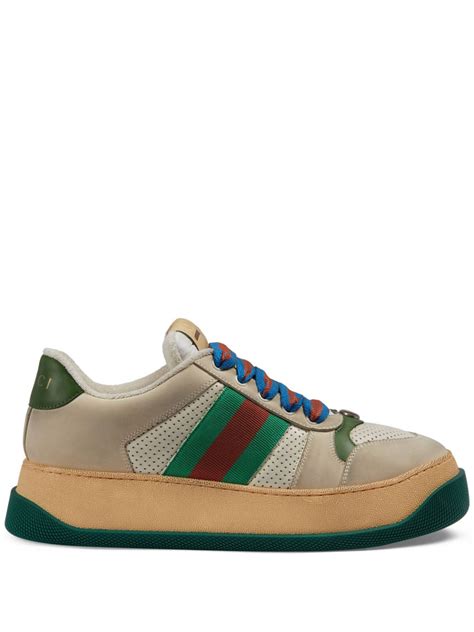 gucci screener lace-up sneakers|gucci men's low top sneakers.